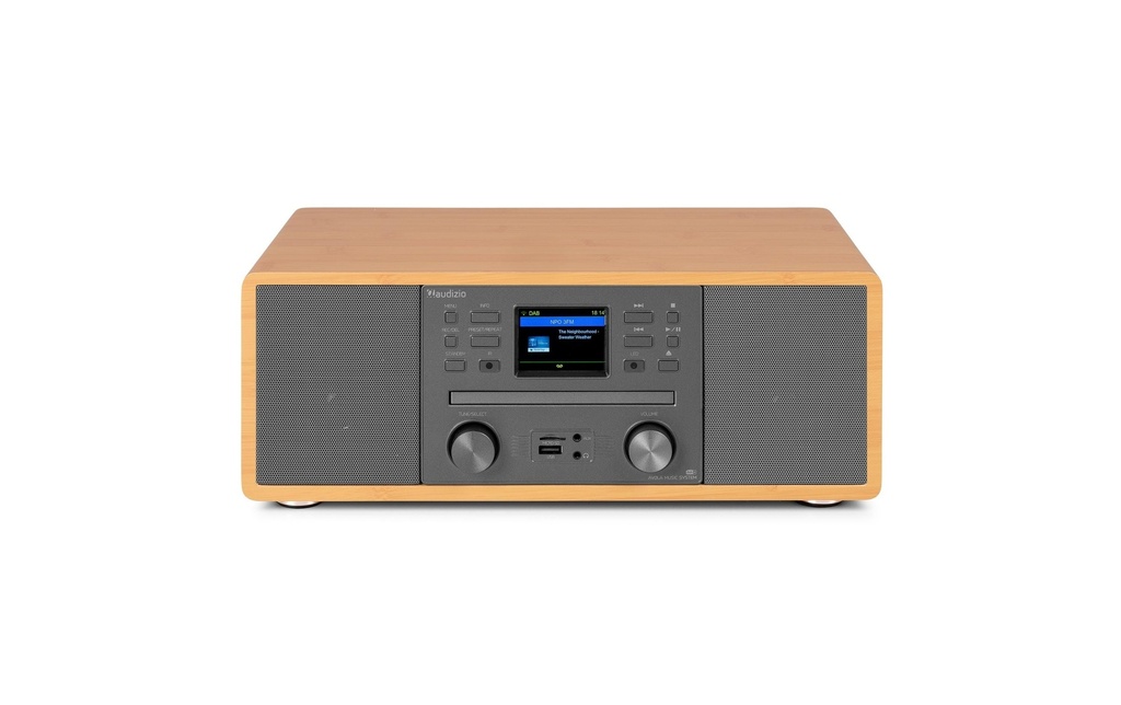 Audizio Radio Avola-BMB DAB+/FM avec Bluetooth et lecteur CD, Wi-Fi, bambou Brun