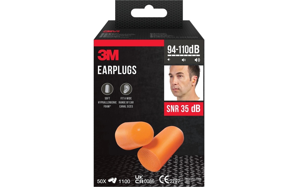 3M 1100 Lot de 50 paires, 94 - 105 dB
