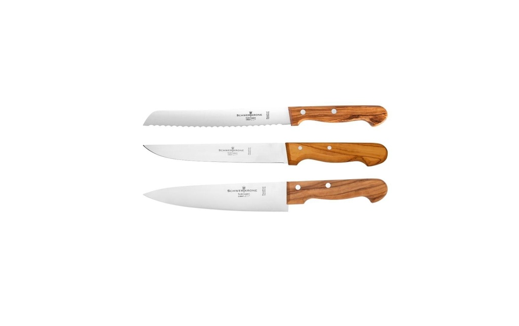 Schwertkrone Jeux de couteaux Couteau à viande/à cuisine/à pain Argenté/Brun