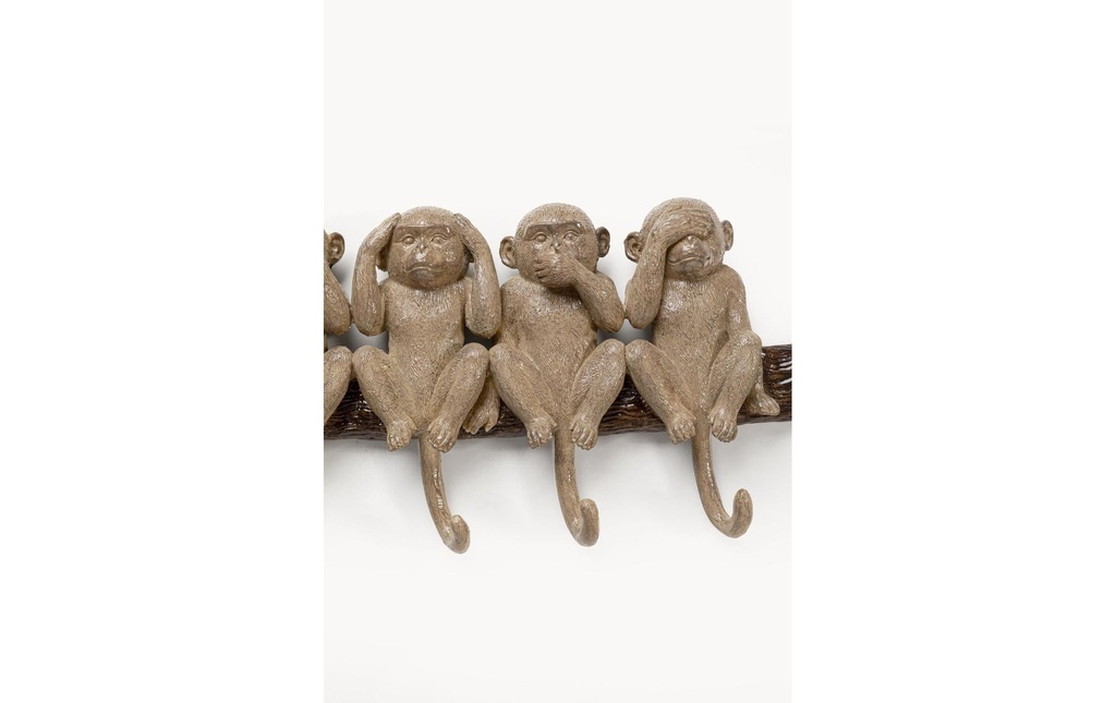 Kare Portemanteau mural Six Monkeys 59 x 19 cm
