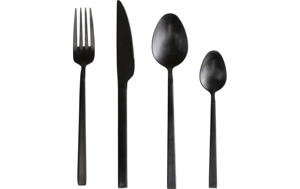 Kare Kits de couverts Gloria, 16 pièces, noir mat