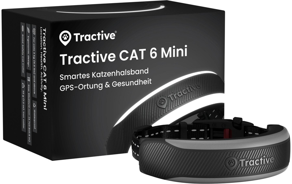 tractive Tractive CAT 6 mini – noir 3 à 8 kg
