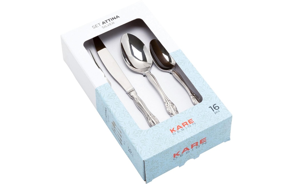 Kare Kits de couverts Attina, 16 pièces, argent