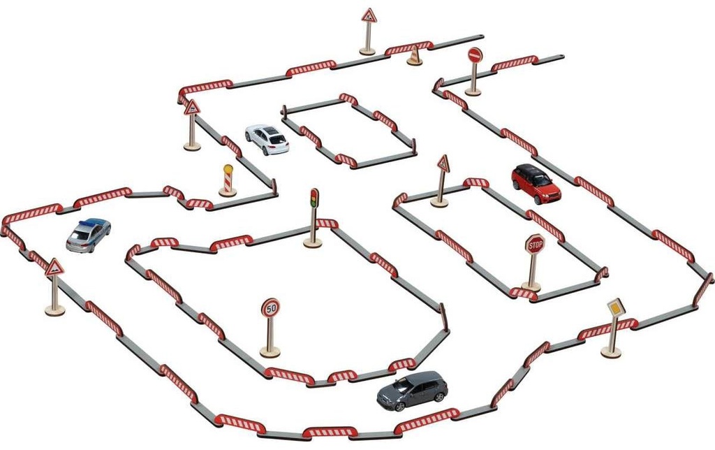 Goki Ensemble de jeu Construction de routes FlexiRoads 80 pièces