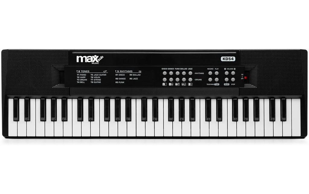 MAX Clavier KD54 Clavier portable pour enfants avec micro Noir