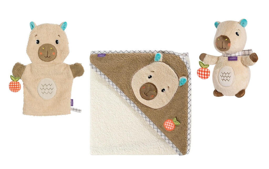 fehn Set de bain Capybara Clara Serviette de bain à capuche