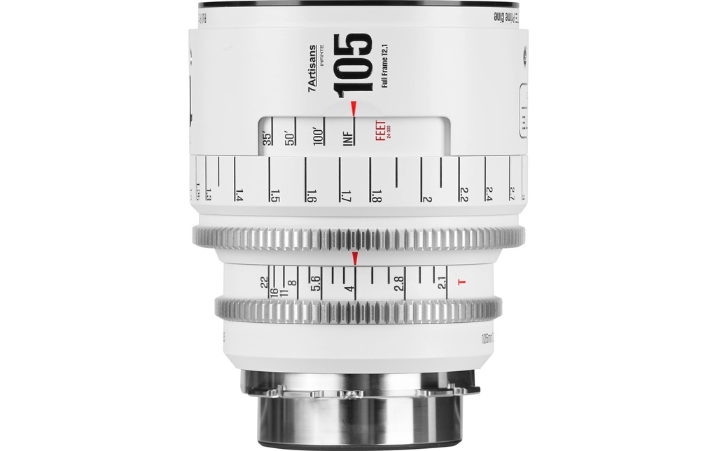 7Artisans Longueur focale fixe 105mm T/2.1 INFINTE Blanc – Arri PL