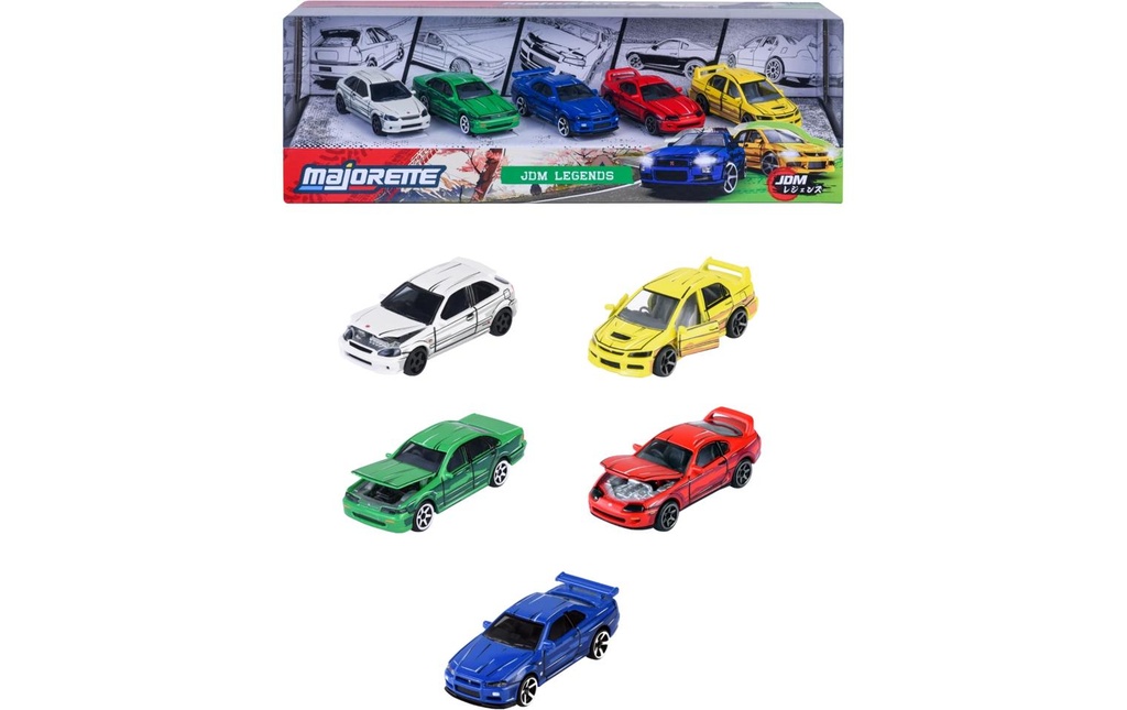 Majorette Légendes JDM Métal, 1:64, lot de 5