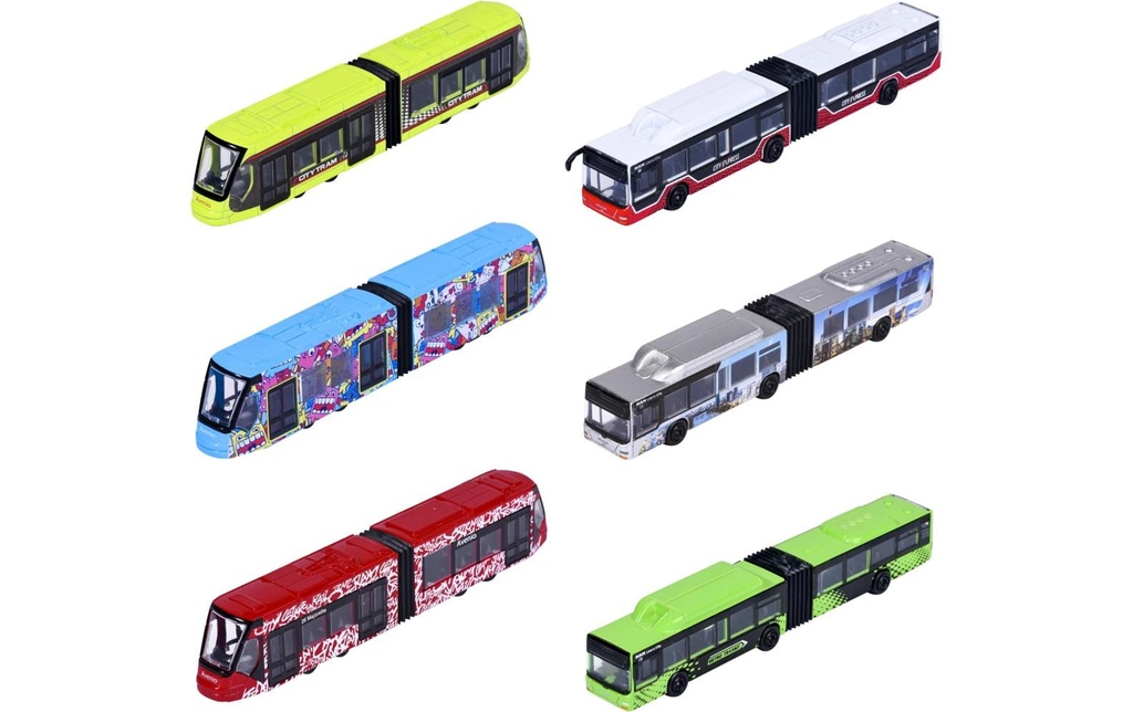 Majorette Bus ou tram Avenio métal, roue libre