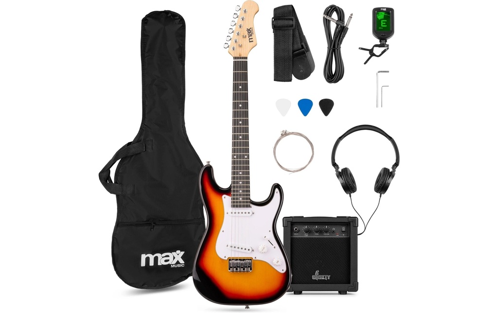 MAX Guitare électrique GigKit Junior 3/4 3/4, avec amplificateur et accessoires