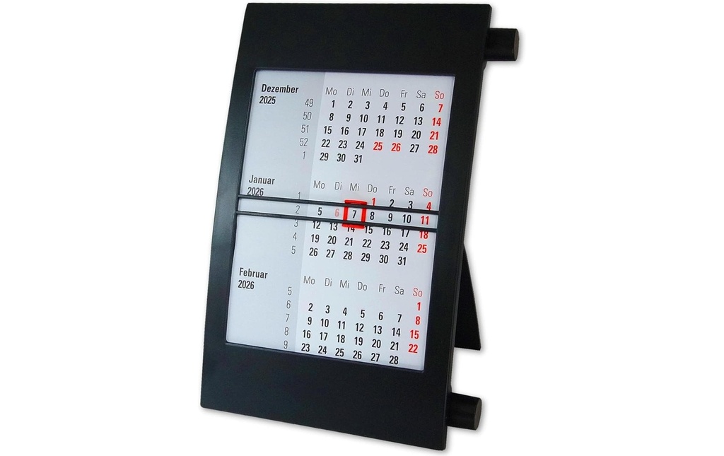 Simplex Agenda de table 2027 Planning 3 mois 11 x 18 cm Noir/Bleu