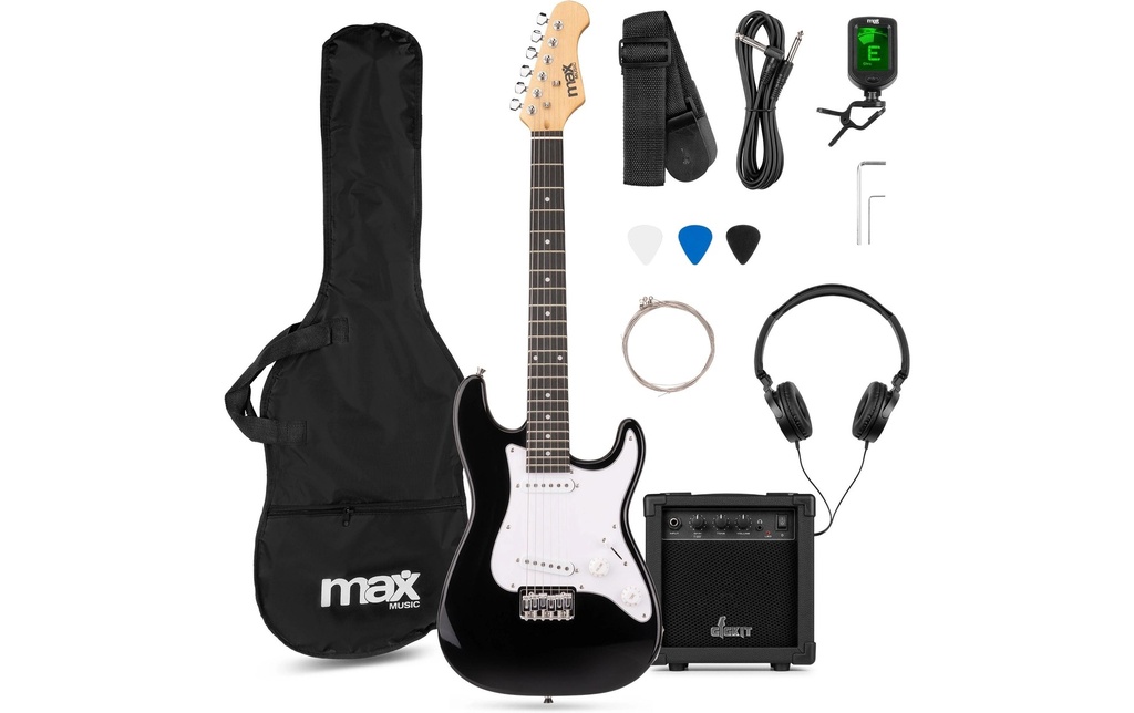 MAX Guitare électrique GigKit Junior 3/4 Ensemble 3/4 noir