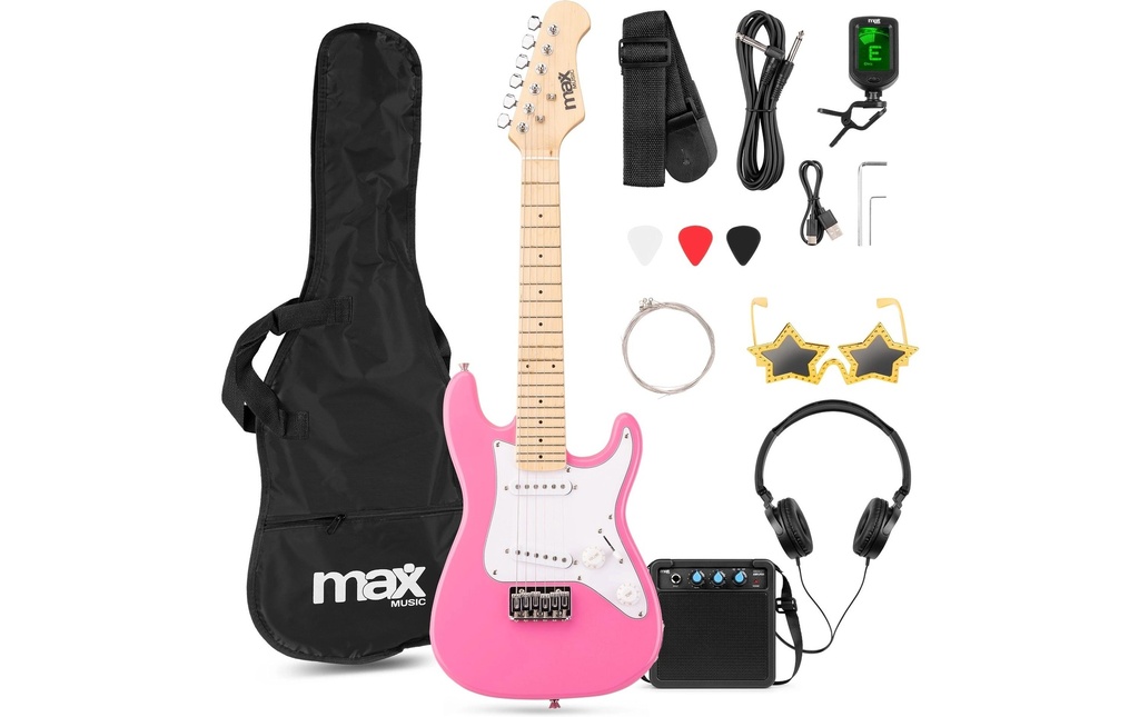 MAX Guitare électrique GigKit Junior 1/4 Junior 1/4 Rose