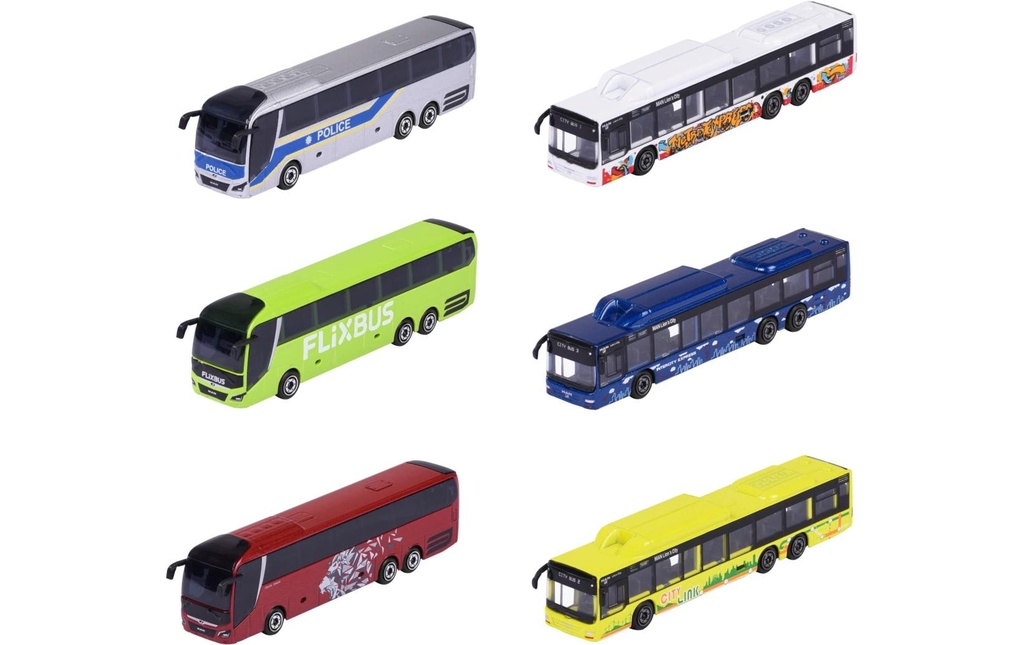 Majorette Bus Métal, multicolore