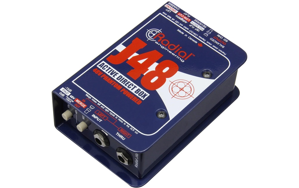 Radial J48 Alimentation fantôme active, métal noir