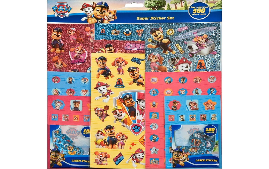 Undercover Autocollant à motif Paw Patrol avec 500 autocollants