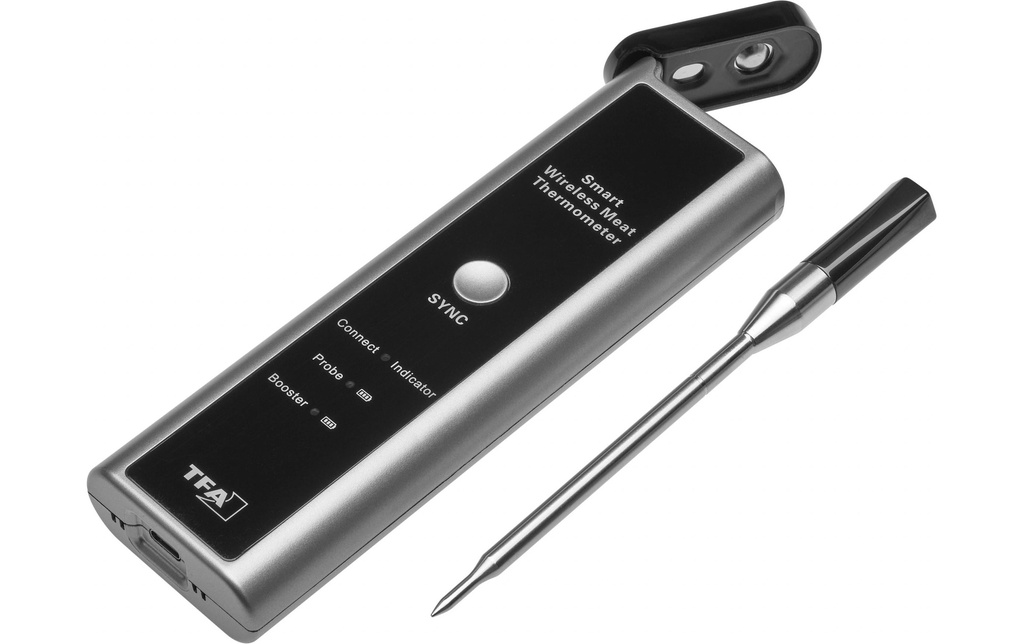 TFA Dostmann Thermomètre à viande 14.1515.10 Numérique, acier inoxydable, céramique, gris