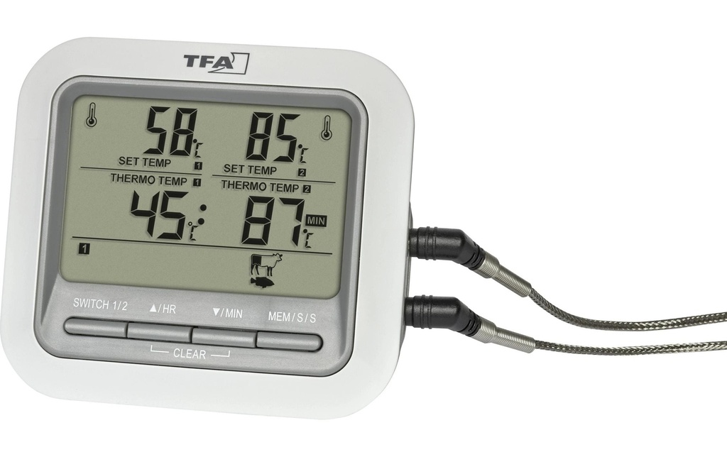 TFA Dostmann Thermomètre pour barbecue et rôtis 14.1516.02 Blanc