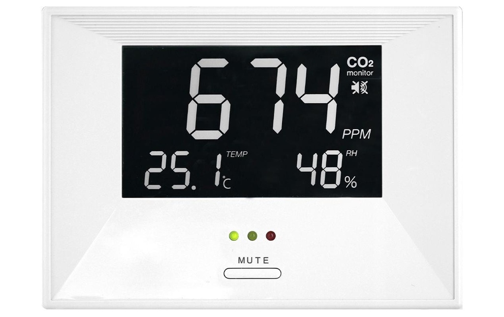 TFA Dostmann Écran de surveillance de la qualité de l’air Compteur de CO2 en direct Airco2ntrol Blanc