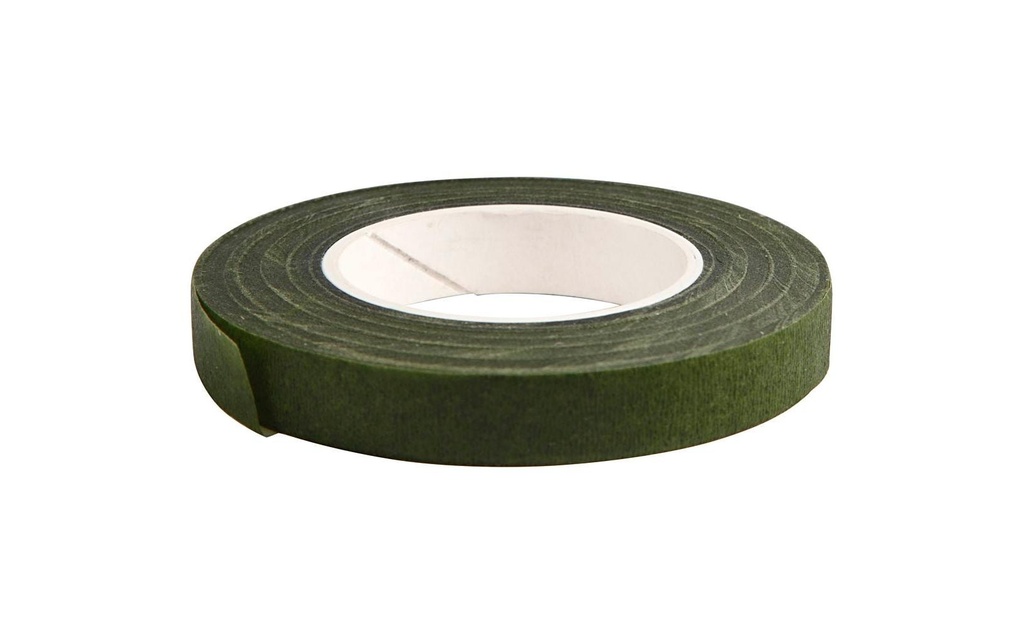 Creativ Company Ruban adhésif à motifs floraux, largeur 12 mm, vert foncé, 27 m/rouleau