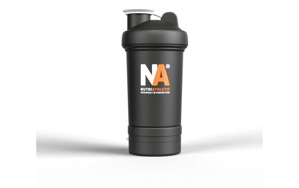 NUTRIATHLETIC Shaker 500 ml, Noir/Transparent