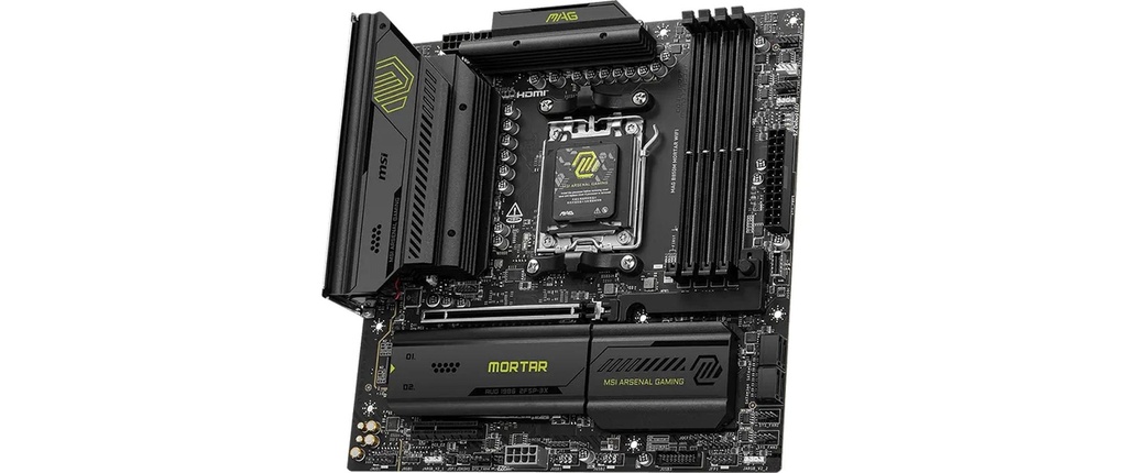 MSI B850M MORTAR WIFI MATX AM5 2x DDR5-5600+ 2x SATA 2x M.2 HDMI