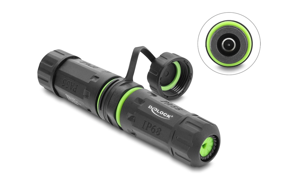 Delock connecteur de câble Prise DC 5,5 x 2,1 mm, M20 x 1,5 mm, IP68