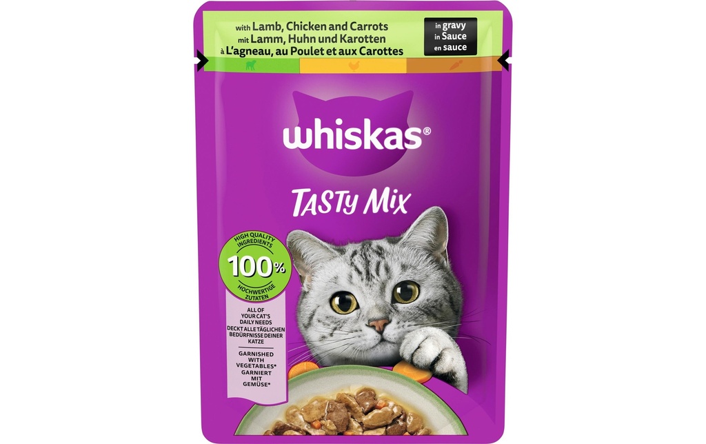 Whiskas Mélange savoureux: agneau, poulet et carottes en sauce 28 x 85 g