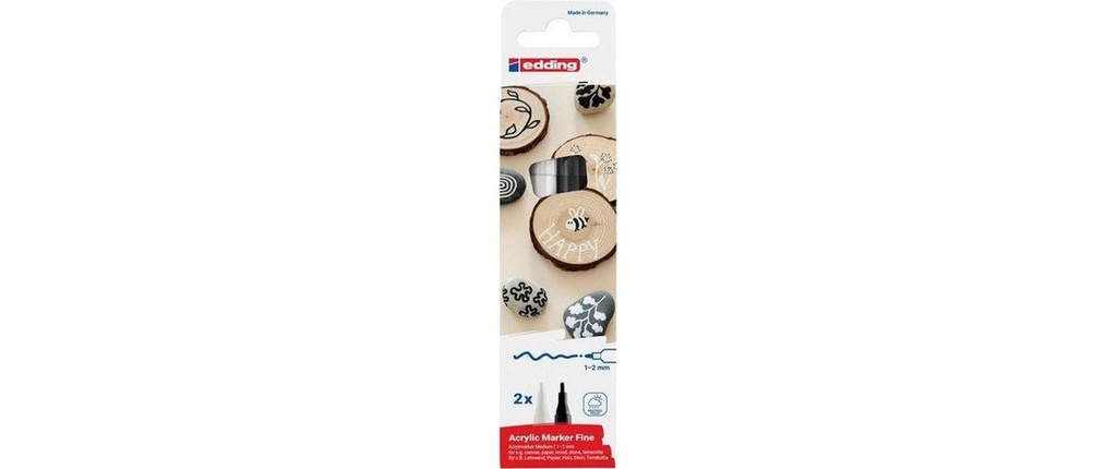 edding Marqueur acrylique 5300 E-2 Noir / Blanc