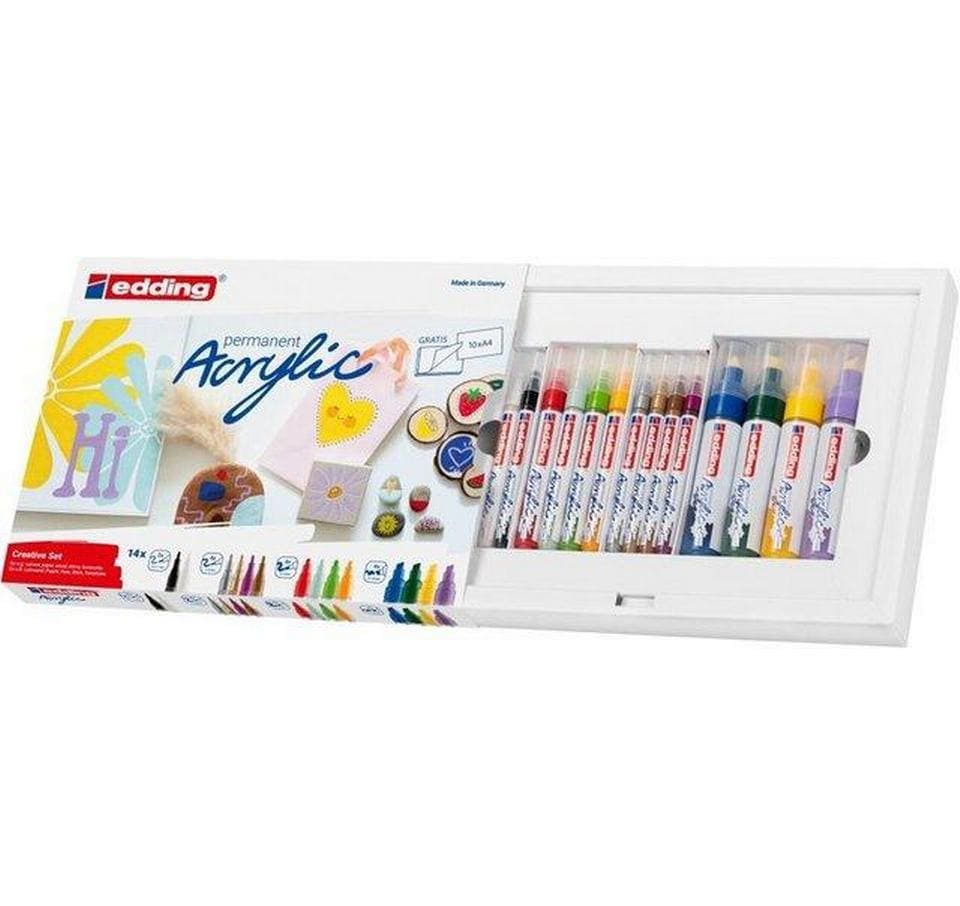 edding Kit créatif de marqueurs acryliques Basic E-14