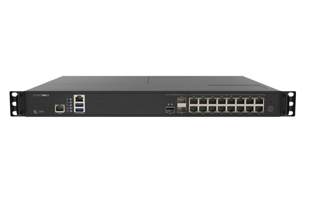 SonicWall Dispositif de sécurité NSA-2800-HA 16 ports 1 GbE, 3 ports SFP 10/5/2,5/1 G