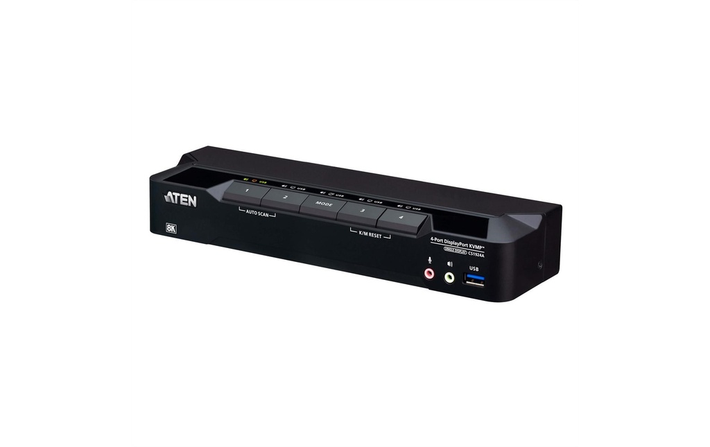 Aten Commutateur KVM CS1924A 4 ports USB 3.0, DisplayPort 8K (4 appareils)
