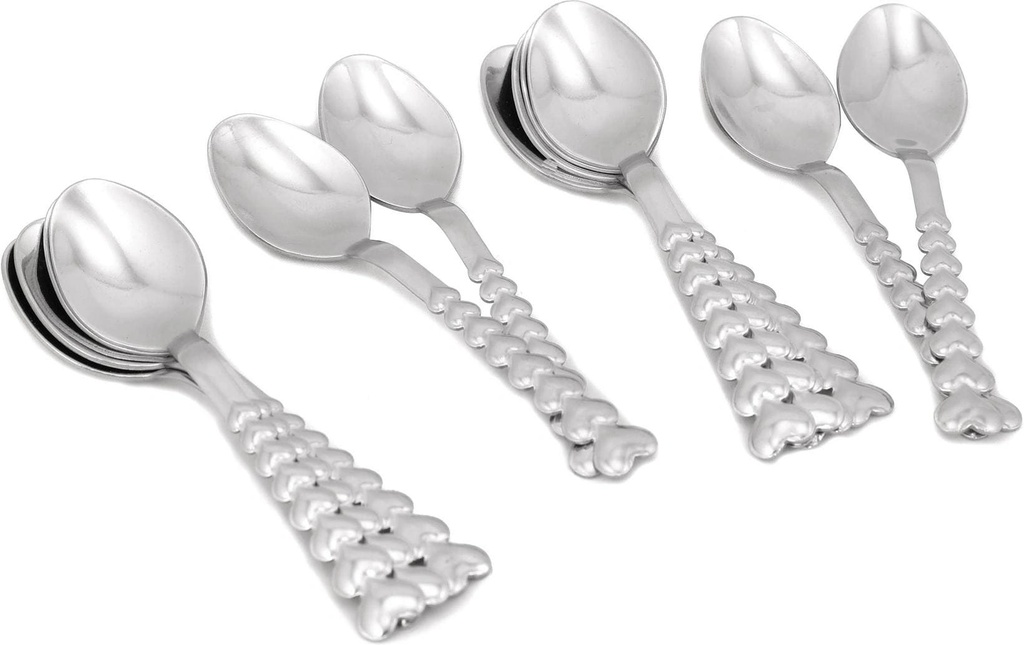 Hermia Cuillère à dessert en forme de cœur 12 cm, Argenté