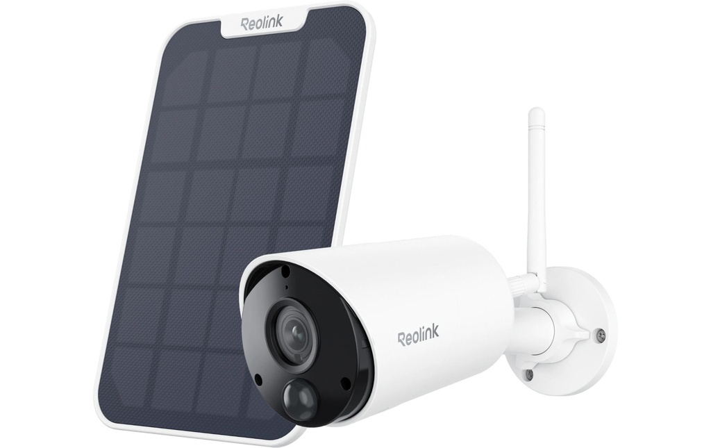 Reolink Caméra Argus B320 3 MP avec Wi-Fi + panneau solaire 5 MP, extérieur, blanc