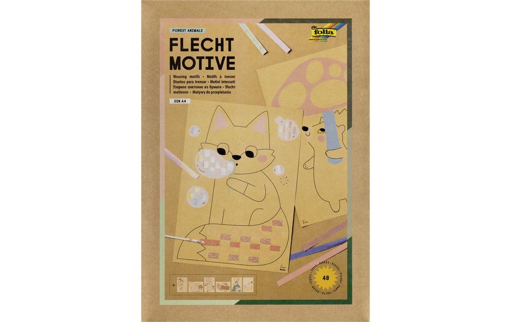 Folia Motifs tressés: Animaux de la forêt 48 pièces