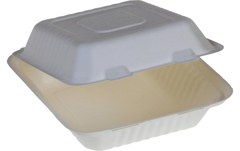 belesse Boîte à menu canne à sucre blanche 1100 ml 50 Pièce/s