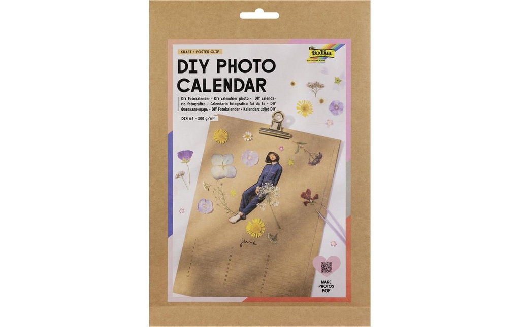 Folia Calendrier photo DIY DIN A4 papier kraft, 13 pages