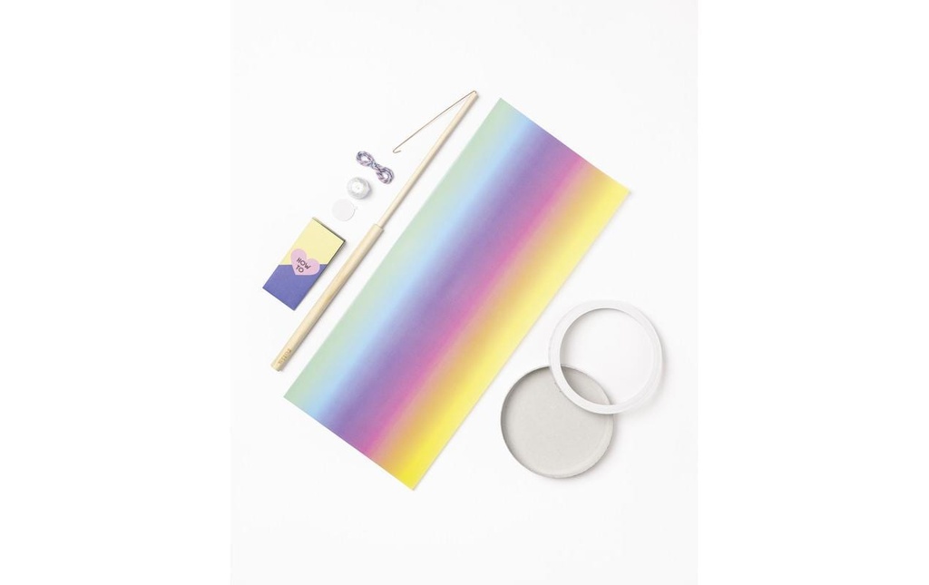 Folia Kit de bricolage « Lanterne arc-en-ciel » avec éclairage LED, env. 15 x 22 cm