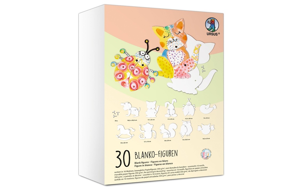 URSUS Papier de bricolage Les personnages, Blanc