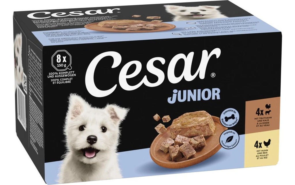 Cesar CESAR® Barquette Junior Terrine de jardin Poulet & Dinde