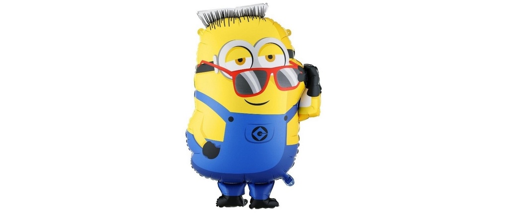 Partydeco Ballon en plastique Minion Ron Bleu/Multicolore/Jaune