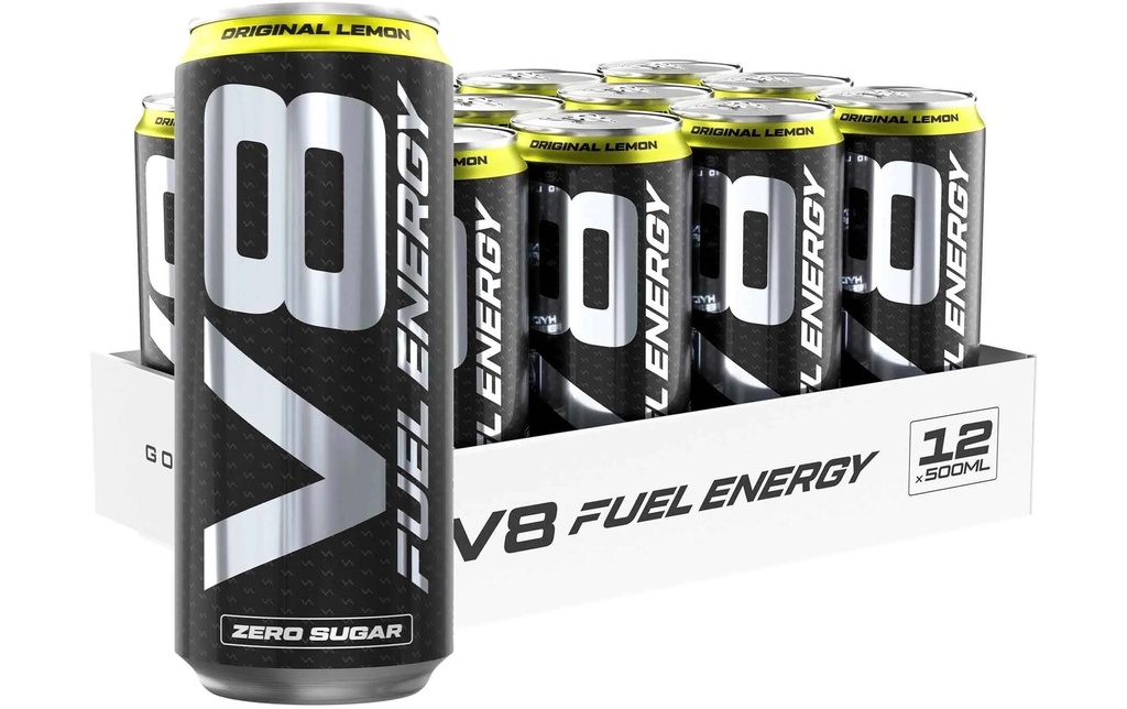VAST V8 Fuel Energy Original Lemon 500 ml Can 12 Tray, EU