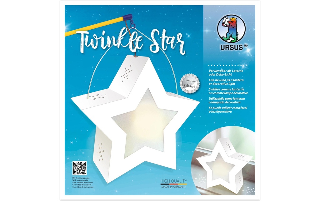 URSUS Kit de bricolage lanterne Twinkle Star Carton photo étoile blanc
