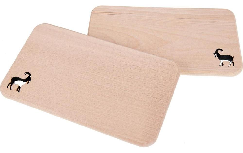 creanorm Planche à découper FSC Aulne 22 x 12 x 1.2 cm, motif de bouquetin