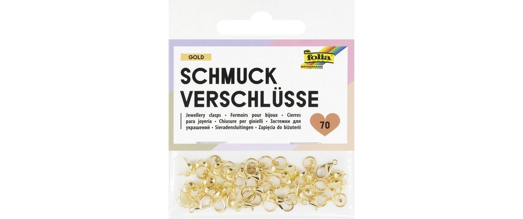 Folia Fermoirs pour bijoux Set doré, 70 pièces