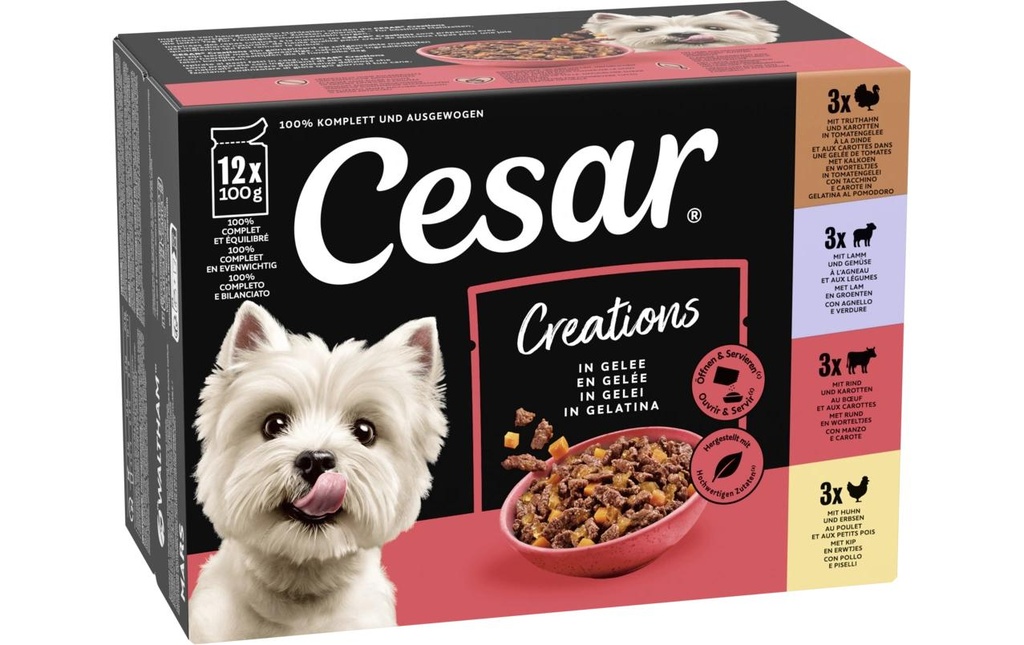Cesar Sachets-portions Multipack Sélection en gelée 4 variétés