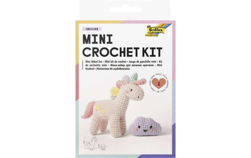 FOLIA Mini-set de crochet Unicorn