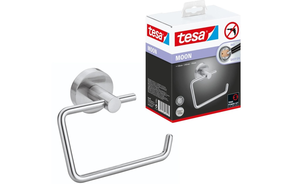 tesa Porte-rouleau pour papier toilette Moon Argenté