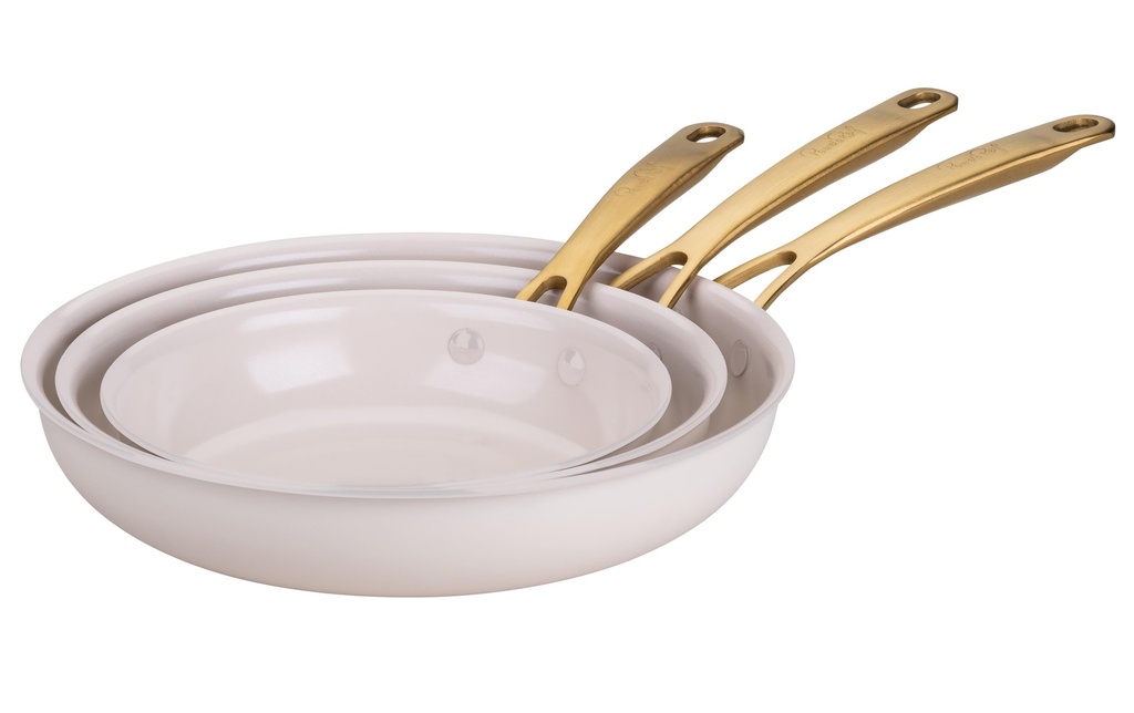 Fackelmann Set de poêle Signature 20 / 24 / 28 cm, Beige / Or