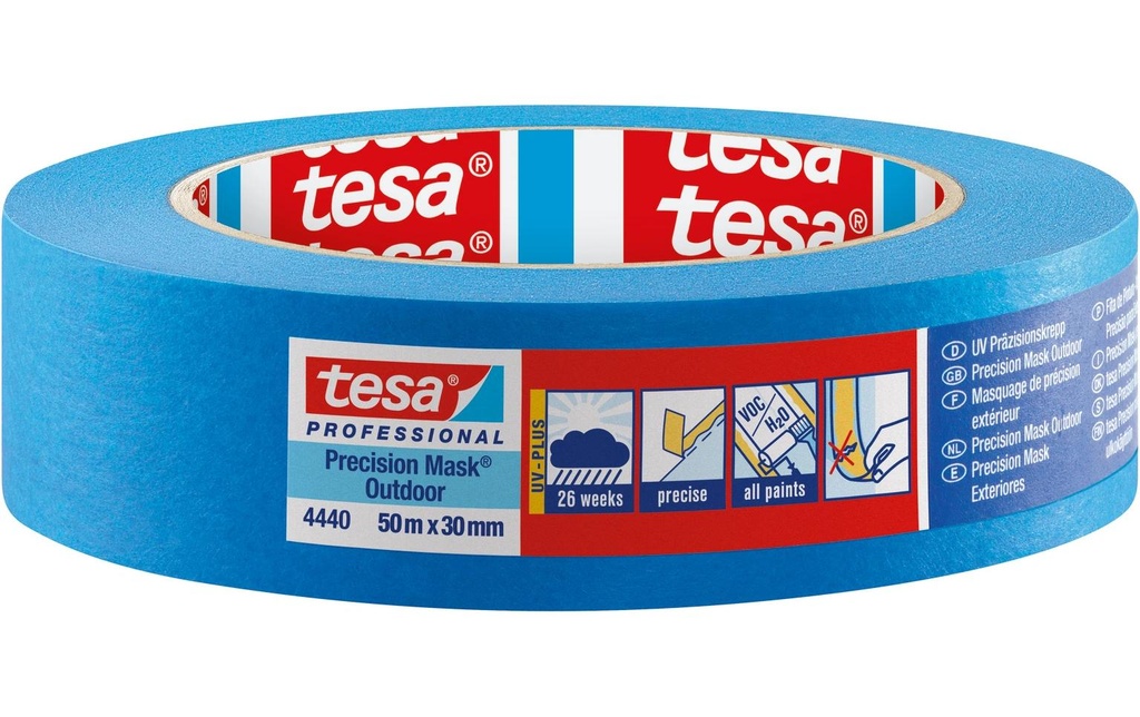 tesa Ruban de masquage Precision Mask Outdoor 26 50 m x 25 mm, bleu